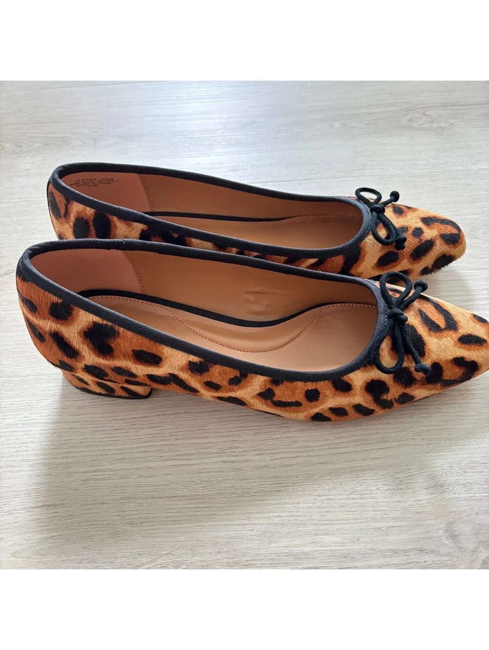 Talbots NWOT Women's Leopard Print Calf Hair Penelope Ballet Flats Size 9.5